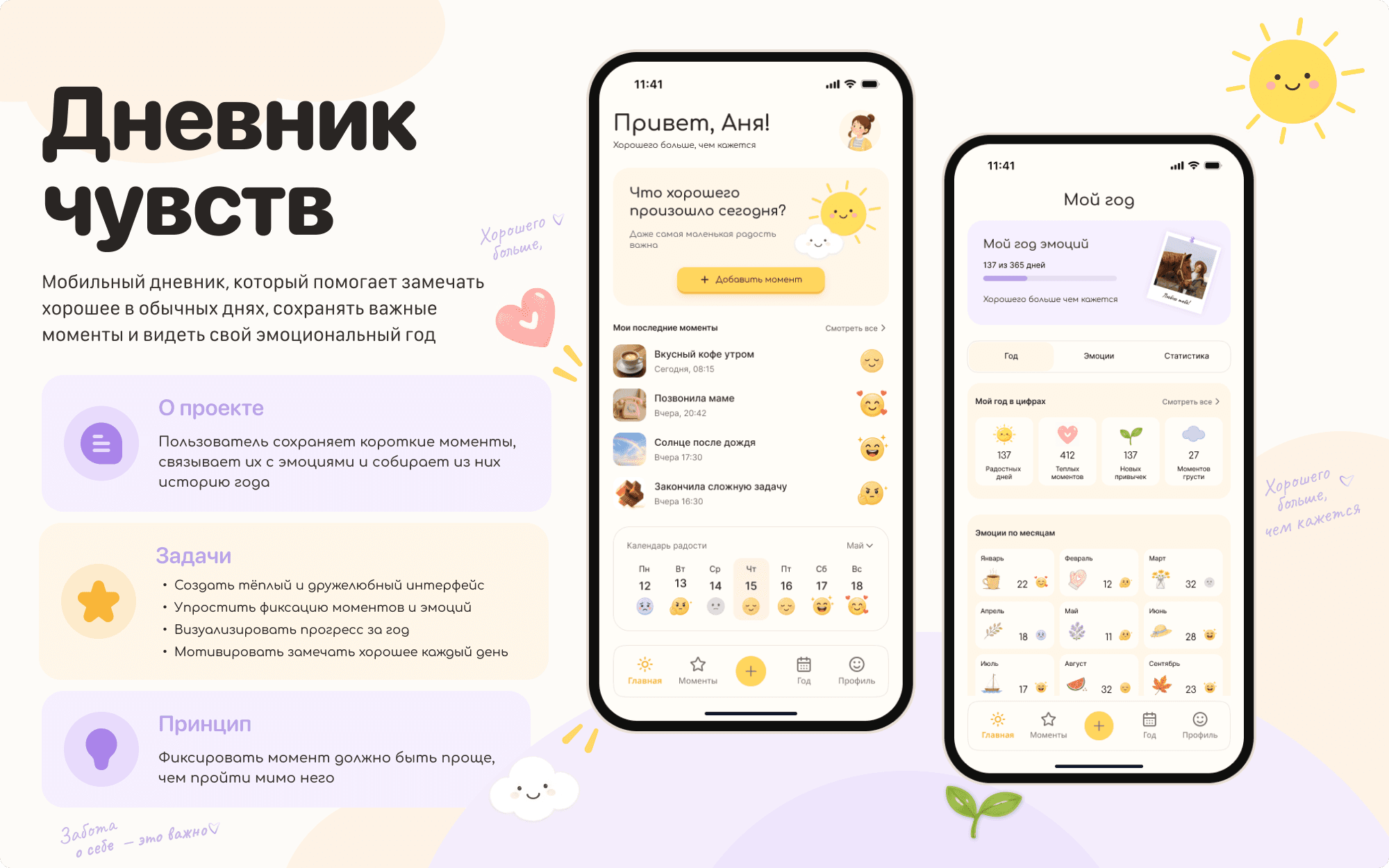 Концепт интерфейса «Дневник чувств»